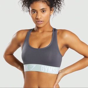 Gymshark Fit Sports Bra - Grey/Light Green